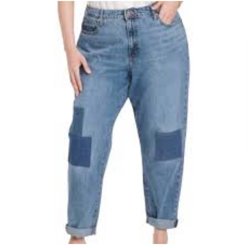 Universal Thread Boyfriend Knee Patches Blue Denim Jeans Size 12 NWT